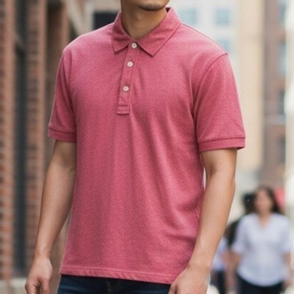 Grayers‎ Clothiers Mens Short Sleeve Polo Shirt Heathered Coral Red Size M